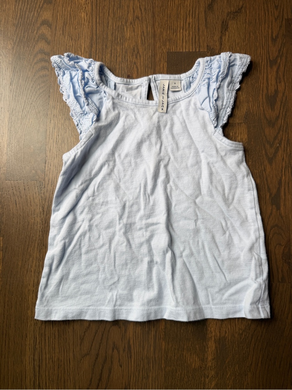 Janie and Jack Light Blue Ruffle Sleeve Tank